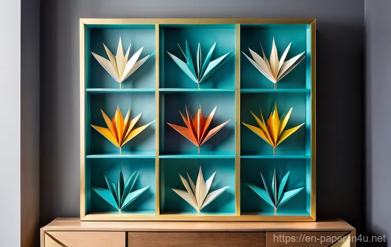 종이 아트 인테리어 - **"A vibrant and eclectic gallery wall showcasing a diverse collection of modern paper art in a brig...