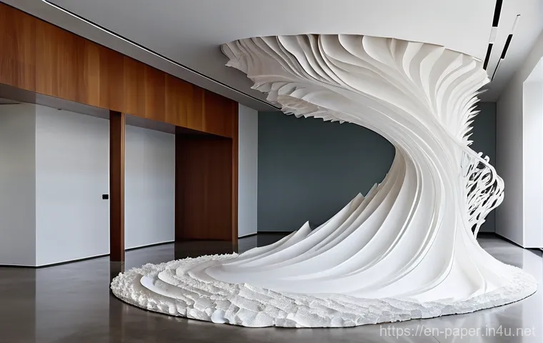 종이 아트 인테리어 - **"A vibrant and eclectic gallery wall showcasing a diverse collection of modern paper art in a brig...