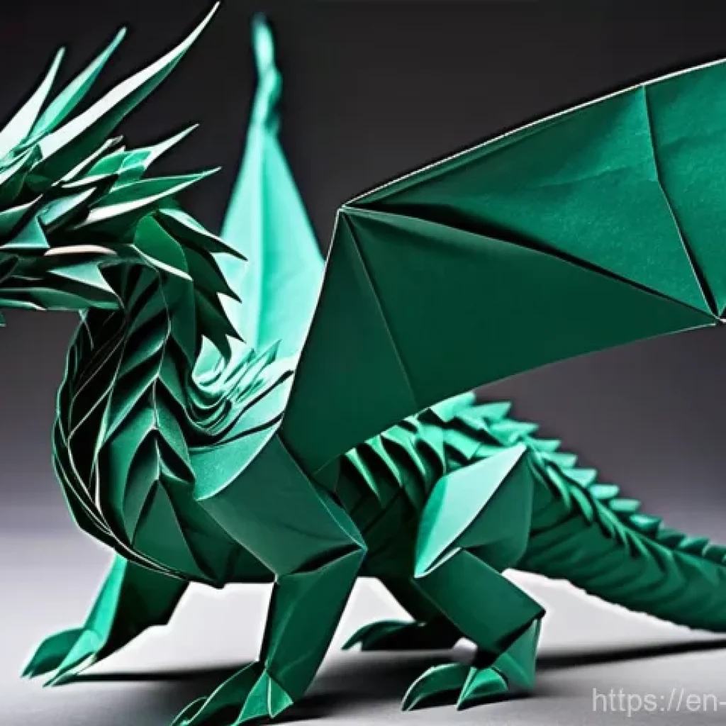 종이공예 디자인 스킬 - **Wet-Folded Origami Dragon Sculpture:**
    "A stunning, realistic wet-folded origami sculpture of ...