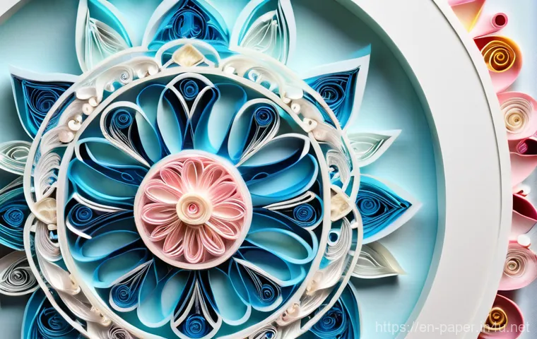 종이공예 예술가 인터뷰 - A breathtaking, intricate 3D paper sculpture depicting a vibrant, imaginary botanical scene. The scu...