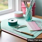 종이 공예 창작 팁 - **Crafting Sanctuary: A Well-Organized Paper Crafter's Desk**
    A brightly lit, clean, and organiz...